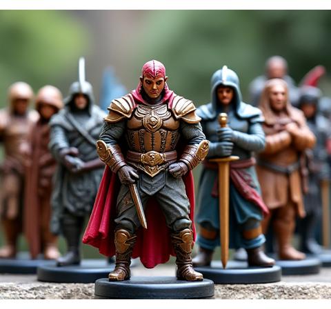 Figurines JDR groupe d'aventuriers
